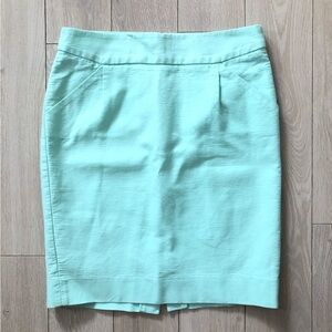 J. Crew The Pencil Skirt in Mint Green Size 4